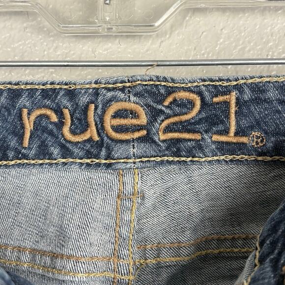 RUE 21 Cotton Spandex Blend Size 11/12 Medium Wash Blue Curvy Bootcut Jeans - Picture 5 of 7